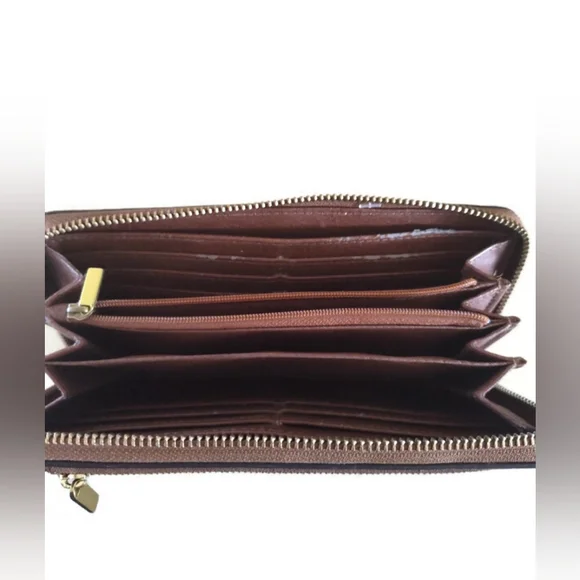 Fossil Tan Leather  Wallet Card Holder - Picture 2 of 3